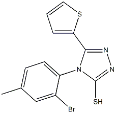 4-(2-bromo-4-methylphenyl)-5-(thiophen-2-yl)-4H-1,2,4-triazole-3-thiol Struktur