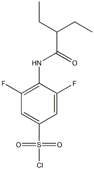 4-(2-ethylbutanamido)-3,5-difluorobenzene-1-sulfonyl chloride Struktur