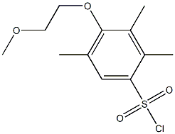 4-(2-methoxyethoxy)-2,3,5-trimethylbenzene-1-sulfonyl chloride Struktur