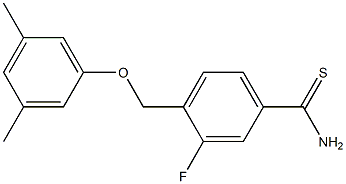 4-(3,5-dimethylphenoxymethyl)-3-fluorobenzene-1-carbothioamide Struktur