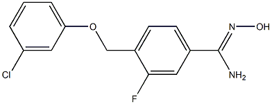 4-(3-chlorophenoxymethyl)-3-fluoro-N'-hydroxybenzene-1-carboximidamide Struktur