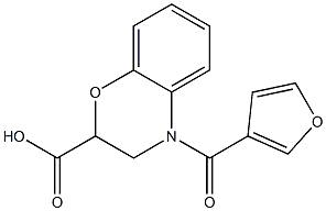 4-(3-furoyl)-3,4-dihydro-2H-1,4-benzoxazine-2-carboxylic acid Struktur