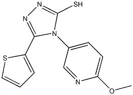 4-(6-methoxypyridin-3-yl)-5-(thiophen-2-yl)-4H-1,2,4-triazole-3-thiol Struktur