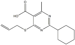 4-(allylthio)-2-cyclohexyl-6-methylpyrimidine-5-carboxylic acid Struktur