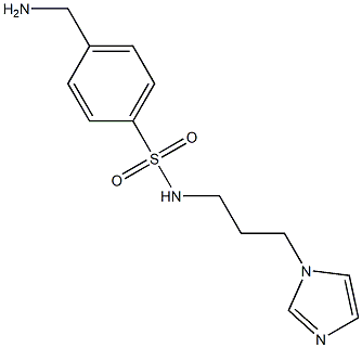 4-(aminomethyl)-N-[3-(1H-imidazol-1-yl)propyl]benzene-1-sulfonamide Struktur