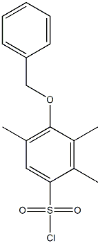 4-(benzyloxy)-2,3,5-trimethylbenzene-1-sulfonyl chloride Struktur