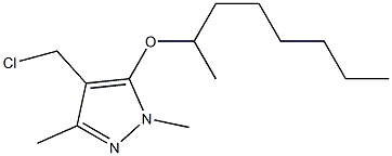 4-(chloromethyl)-1,3-dimethyl-5-(octan-2-yloxy)-1H-pyrazole Struktur