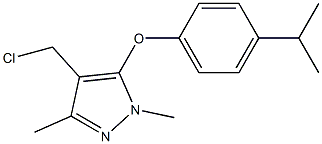 4-(chloromethyl)-1,3-dimethyl-5-[4-(propan-2-yl)phenoxy]-1H-pyrazole Struktur