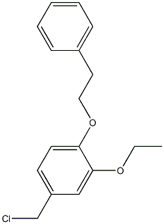 4-(chloromethyl)-2-ethoxy-1-(2-phenylethoxy)benzene Struktur