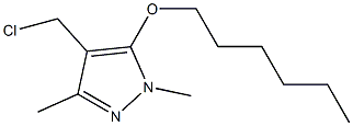 4-(chloromethyl)-5-(hexyloxy)-1,3-dimethyl-1H-pyrazole Struktur