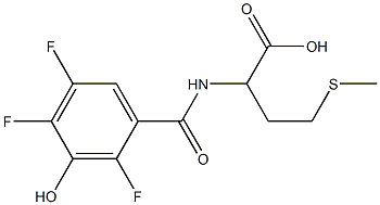 4-(methylsulfanyl)-2-[(2,4,5-trifluoro-3-hydroxyphenyl)formamido]butanoic acid Struktur