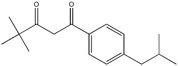 4,4-dimethyl-1-[4-(2-methylpropyl)phenyl]pentane-1,3-dione Struktur