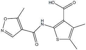 4,5-dimethyl-2-{[(5-methylisoxazol-4-yl)carbonyl]amino}thiophene-3-carboxylic acid Struktur