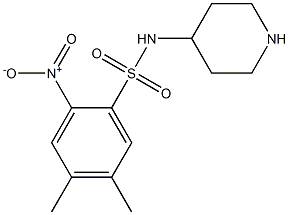 4,5-dimethyl-2-nitro-N-(piperidin-4-yl)benzene-1-sulfonamide Struktur