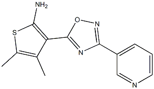 4,5-dimethyl-3-[3-(pyridin-3-yl)-1,2,4-oxadiazol-5-yl]thiophen-2-amine Struktur