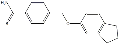 4-[(2,3-dihydro-1H-inden-5-yloxy)methyl]benzene-1-carbothioamide Struktur