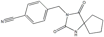 4-[(2,4-dioxo-1,3-diazaspiro[4.4]non-3-yl)methyl]benzonitrile Struktur