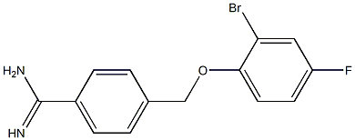 4-[(2-bromo-4-fluorophenoxy)methyl]benzenecarboximidamide Struktur