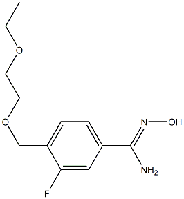 4-[(2-ethoxyethoxy)methyl]-3-fluoro-N'-hydroxybenzenecarboximidamide Struktur