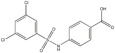 4-[(3,5-dichlorobenzene)sulfonamido]benzoic acid Struktur