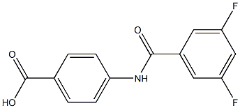 4-[(3,5-difluorobenzene)amido]benzoic acid Struktur