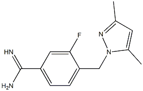 4-[(3,5-dimethyl-1H-pyrazol-1-yl)methyl]-3-fluorobenzenecarboximidamide Struktur