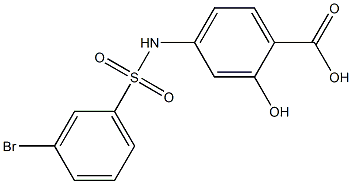 4-[(3-bromobenzene)sulfonamido]-2-hydroxybenzoic acid Struktur