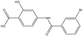 4-[(3-bromobenzoyl)amino]-2-hydroxybenzoic acid Struktur