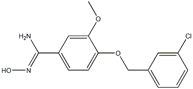 4-[(3-chlorophenyl)methoxy]-N'-hydroxy-3-methoxybenzene-1-carboximidamide Struktur