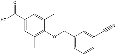 4-[(3-cyanophenyl)methoxy]-3,5-dimethylbenzoic acid Struktur