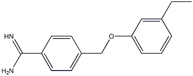 4-[(3-ethylphenoxy)methyl]benzenecarboximidamide Struktur