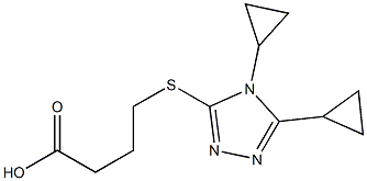 4-[(4,5-dicyclopropyl-4H-1,2,4-triazol-3-yl)sulfanyl]butanoic acid Struktur