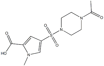 4-[(4-acetylpiperazine-1-)sulfonyl]-1-methyl-1H-pyrrole-2-carboxylic acid Struktur