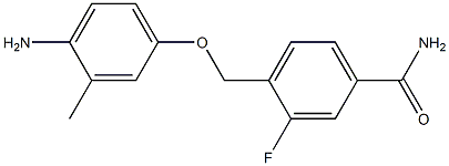 4-[(4-amino-3-methylphenoxy)methyl]-3-fluorobenzamide Struktur