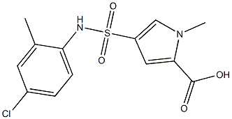 4-[(4-chloro-2-methylphenyl)sulfamoyl]-1-methyl-1H-pyrrole-2-carboxylic acid Struktur