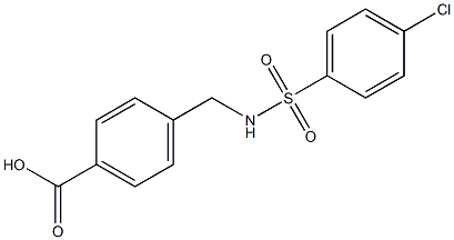 4-[(4-chlorobenzene)sulfonamidomethyl]benzoic acid Struktur