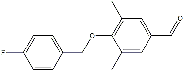 4-[(4-fluorophenyl)methoxy]-3,5-dimethylbenzaldehyde Struktur