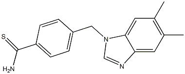 4-[(5,6-dimethyl-1H-1,3-benzodiazol-1-yl)methyl]benzene-1-carbothioamide Struktur