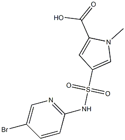 4-[(5-bromopyridin-2-yl)sulfamoyl]-1-methyl-1H-pyrrole-2-carboxylic acid Struktur