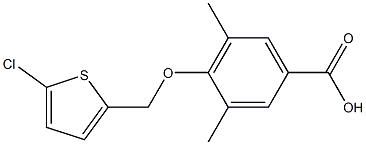 4-[(5-chlorothiophen-2-yl)methoxy]-3,5-dimethylbenzoic acid Struktur