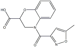 4-[(5-methyl-1,2-oxazol-3-yl)carbonyl]-3,4-dihydro-2H-1,4-benzoxazine-2-carboxylic acid Struktur