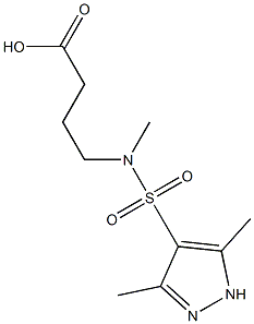 4-[[(3,5-dimethyl-1H-pyrazol-4-yl)sulfonyl](methyl)amino]butanoic acid Struktur