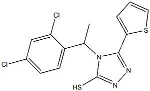 4-[1-(2,4-dichlorophenyl)ethyl]-5-(thiophen-2-yl)-4H-1,2,4-triazole-3-thiol Struktur