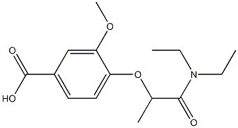 4-[1-(diethylcarbamoyl)ethoxy]-3-methoxybenzoic acid Struktur