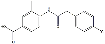 4-[2-(4-chlorophenyl)acetamido]-3-methylbenzoic acid Struktur