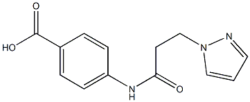 4-[3-(1H-pyrazol-1-yl)propanamido]benzoic acid Struktur