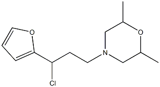 4-[3-chloro-3-(2-furyl)propyl]-2,6-dimethylmorpholine Struktur