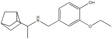 4-{[(1-{bicyclo[2.2.1]heptan-2-yl}ethyl)amino]methyl}-2-ethoxyphenol Struktur