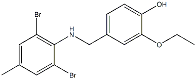 4-{[(2,6-dibromo-4-methylphenyl)amino]methyl}-2-ethoxyphenol Struktur