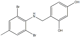 4-{[(2,6-dibromo-4-methylphenyl)amino]methyl}benzene-1,3-diol Struktur